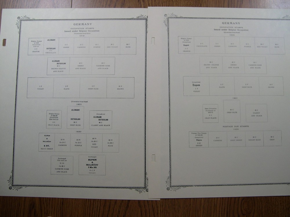 GERMANY OCCUPATION Scott Specialty album pages (no stamp) UX1