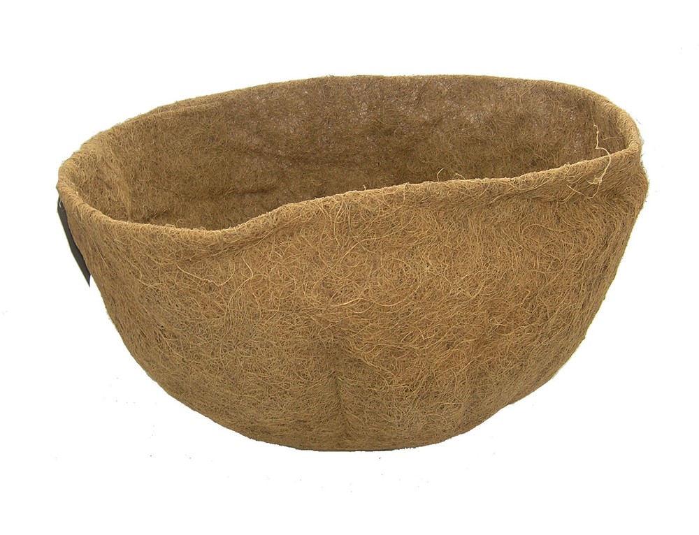 Round Flat Bottom Molded Coco Hanging Basket Liner - 24" Diameter x 11.5" Deep