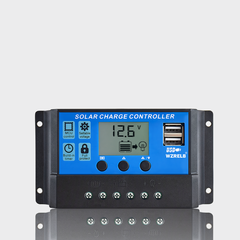 PWM Solar Panel Battery Charge LCD Controller 10A 12V/24VAuto Regulator Dual USB