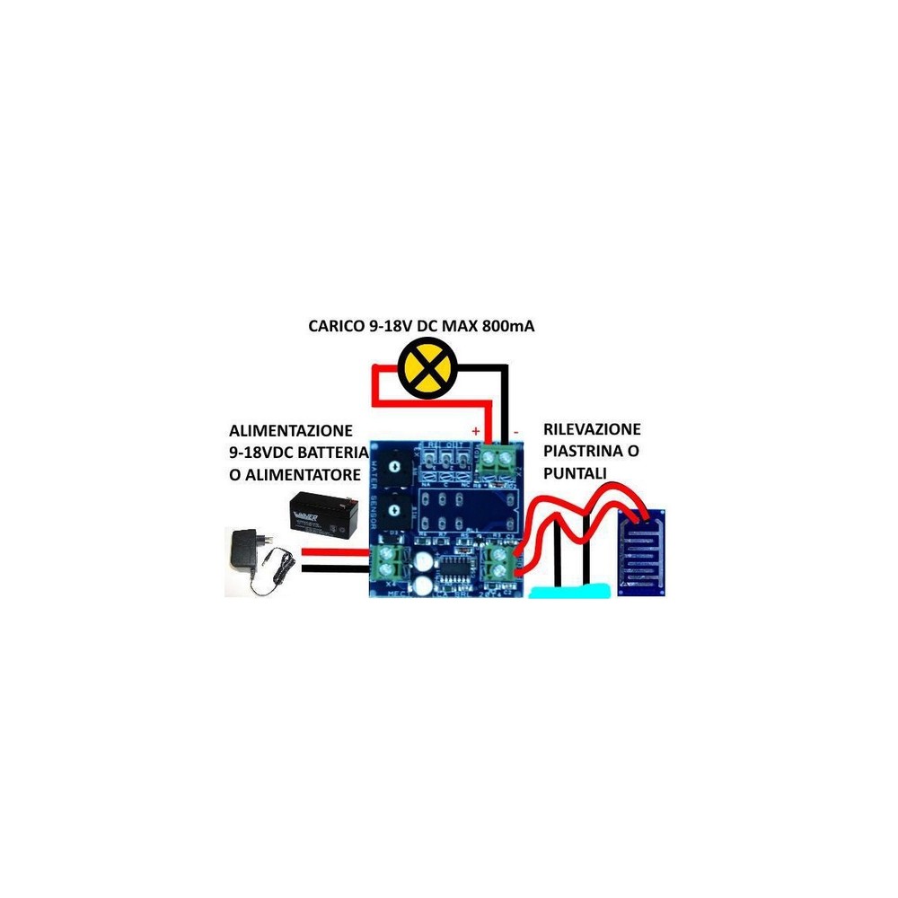 Multi-Purpose 12V DC Rain Water Flood Prevention Sensor VDC Output Module