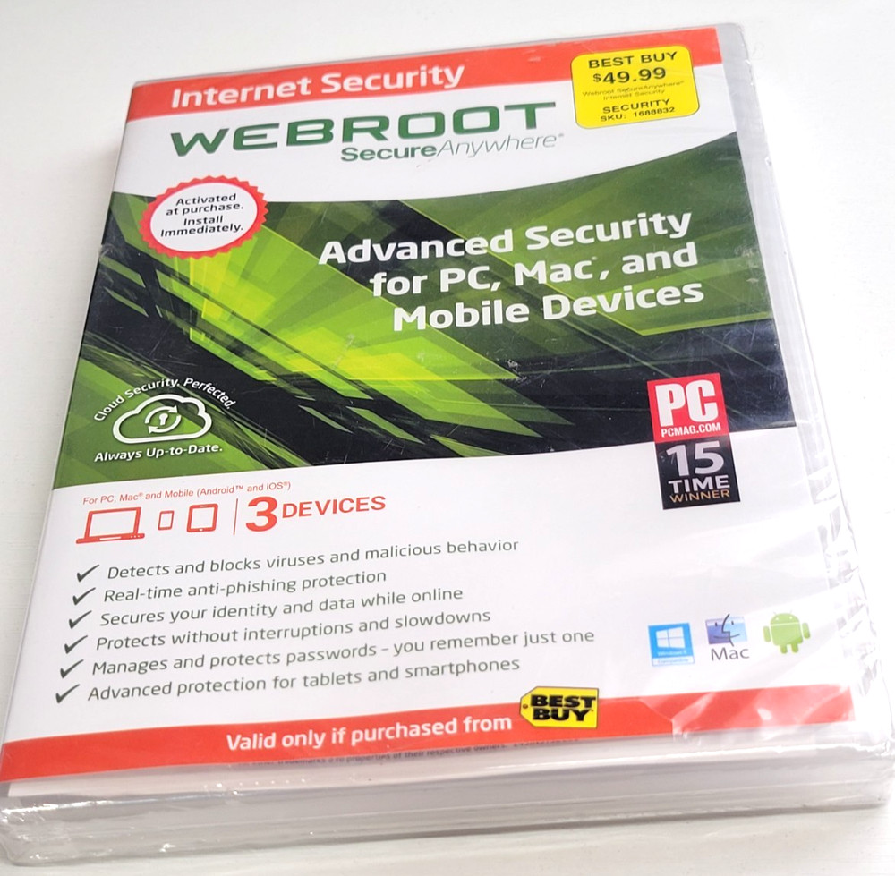 Webroot SecureAnywhere Internet Security - Full Version for Windows & Mac...