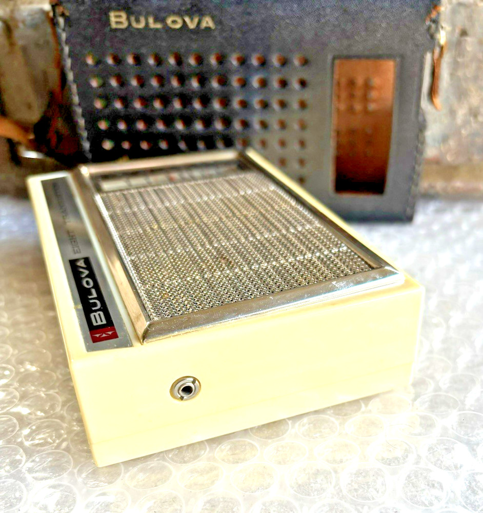 Vintage Bulova Transistor Radio with Case--Untested