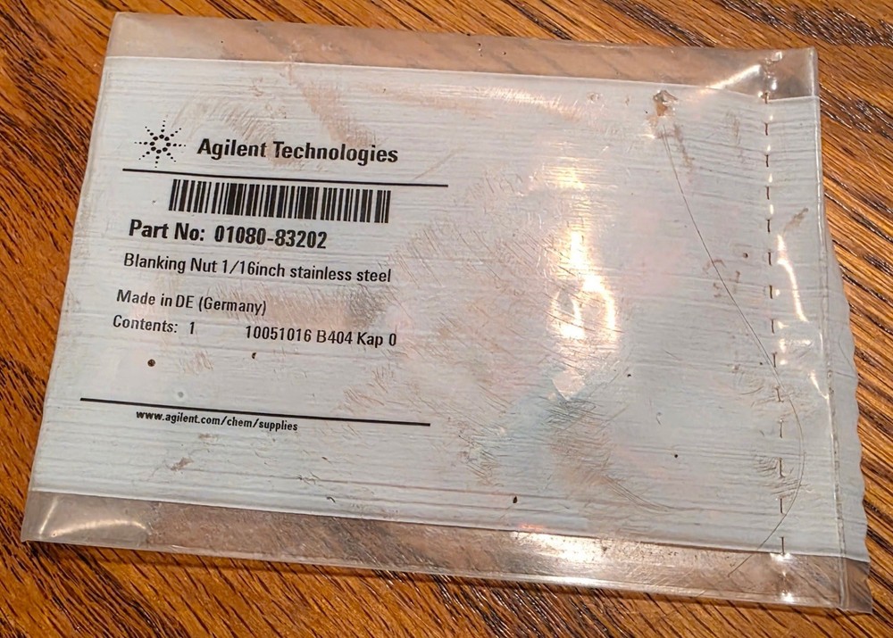 Agilent SS Blanking Nut (SS Plug For Leak Test)