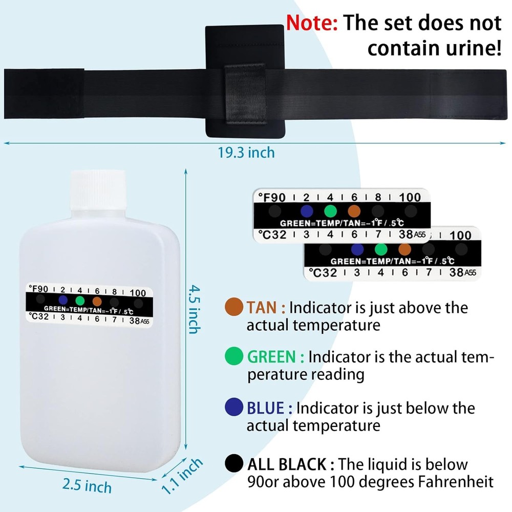 14 Pcs Urine Test Complete Kit Includes 2 Translucent Portable Travel Empty Bott
