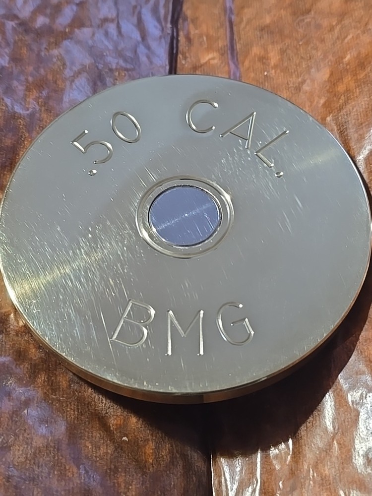50 BMG Headstamp 4"-Solid brass Custom Engraved Plaque/Hitch Cover/Marker