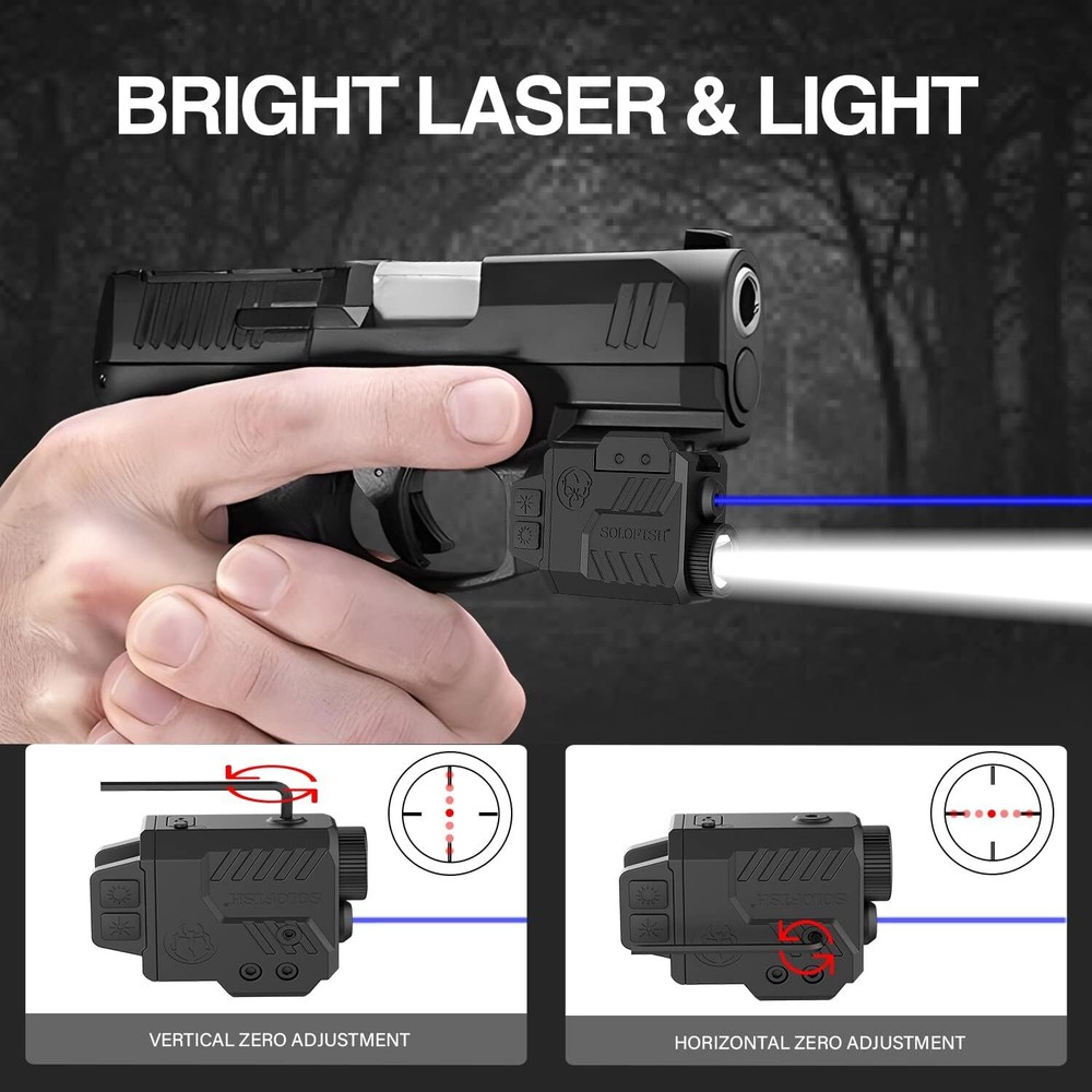 SOLOFISH 700/ 500lm Tactical Flashlight Compatiable Blue Laser Light Combo