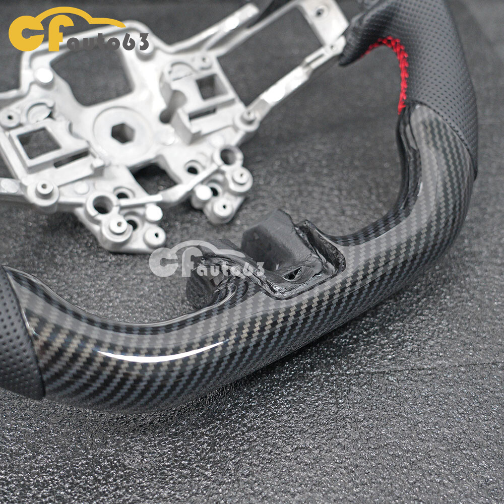HYDRO DIP Carbon Fiber Steering Wheel Fit For 2018-2023 Ford Mustang GT Red Line
