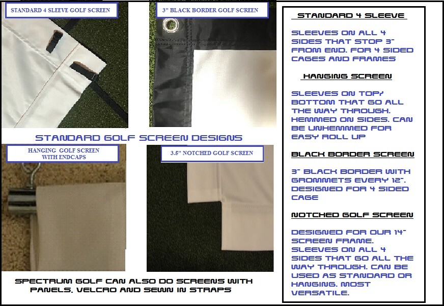 Golf Simulator Screen **PREMIUM **POLY MESH *GROMMETS*SKYTRAK-UNEEKOR*BORDER**