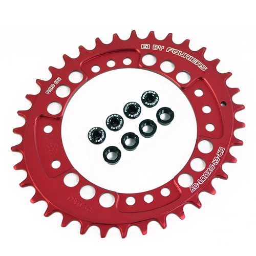 FOURIERS Oval Shape Design MTB 36T BCD 104mm Single Chainring , Red