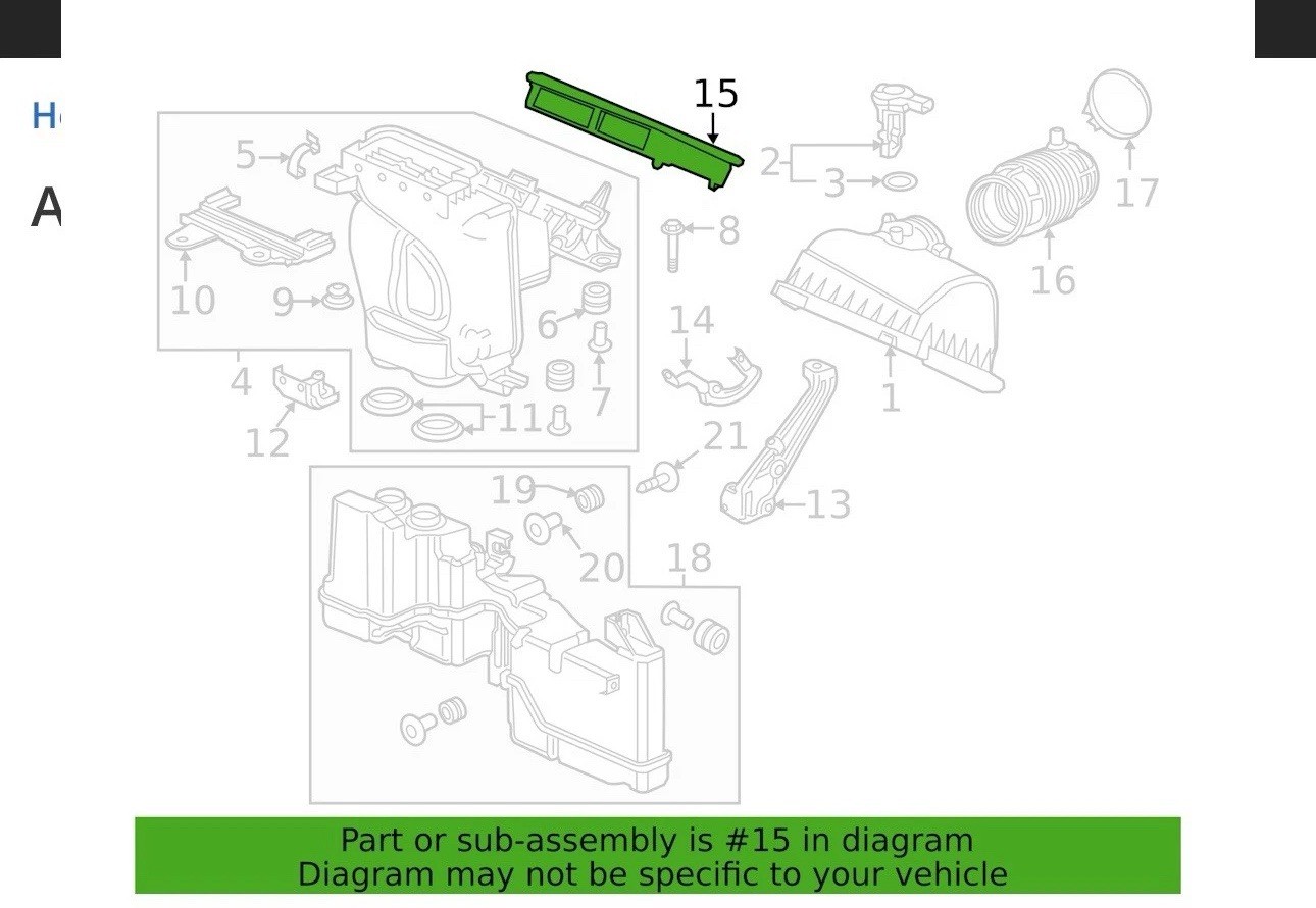 Genuine OEM Honda Engine Air Filter 17220-5BA-A00 - For Select Civic and HR-V