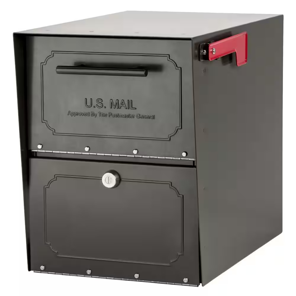 Oasis Classic Graphite Bronze, Extra Large, Steel, Locking, Post Mount Parcel Ma