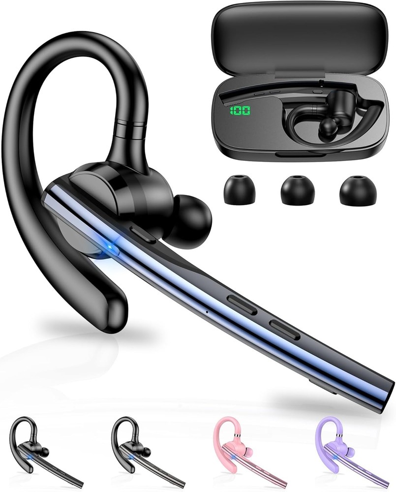 Ergonomic Bluetooth Headset V5.1 with Quick Charge & Noise Cancellation Features