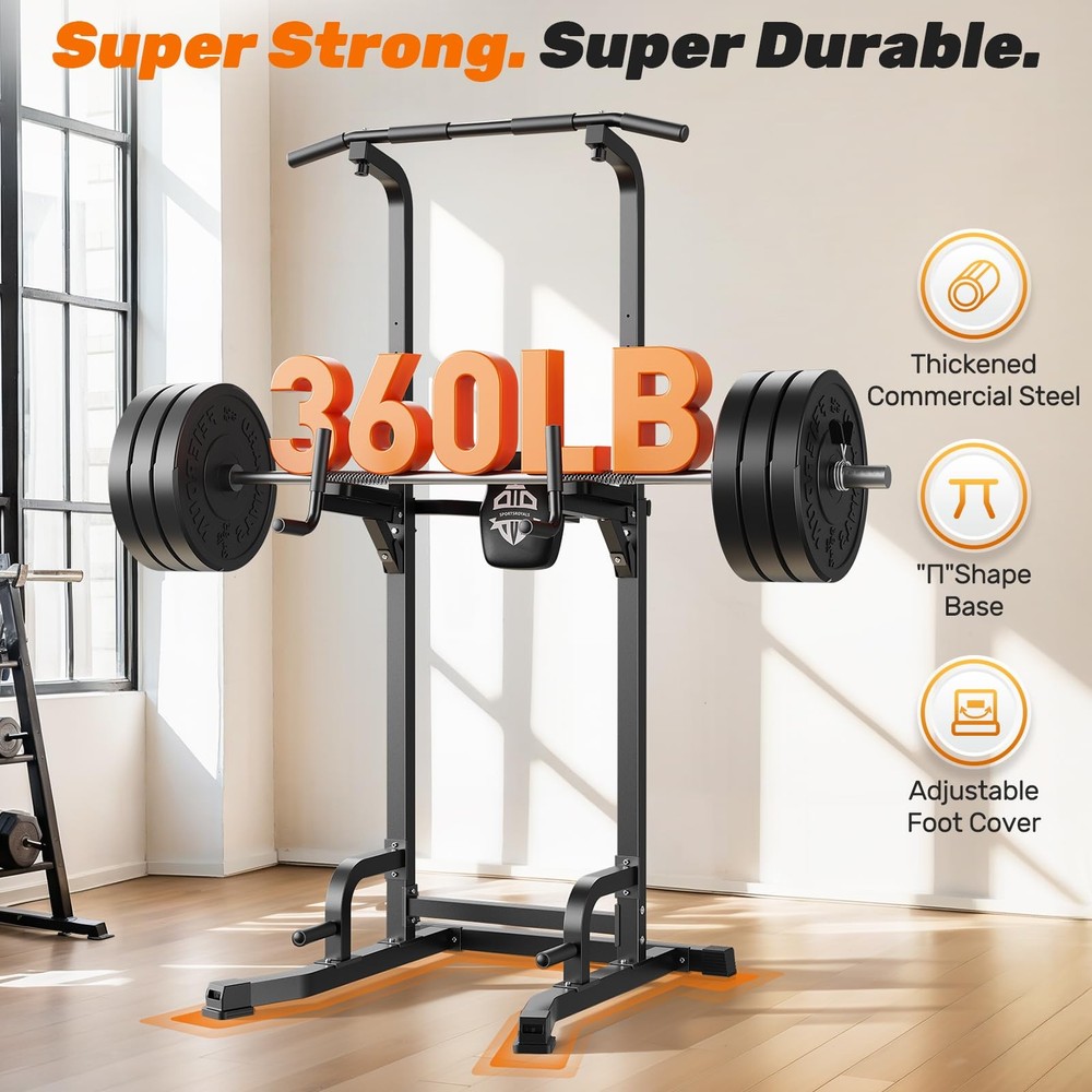 Power Tower, Multi-Function Pull up Bar Dip Station with Upgraded Adjustable ...