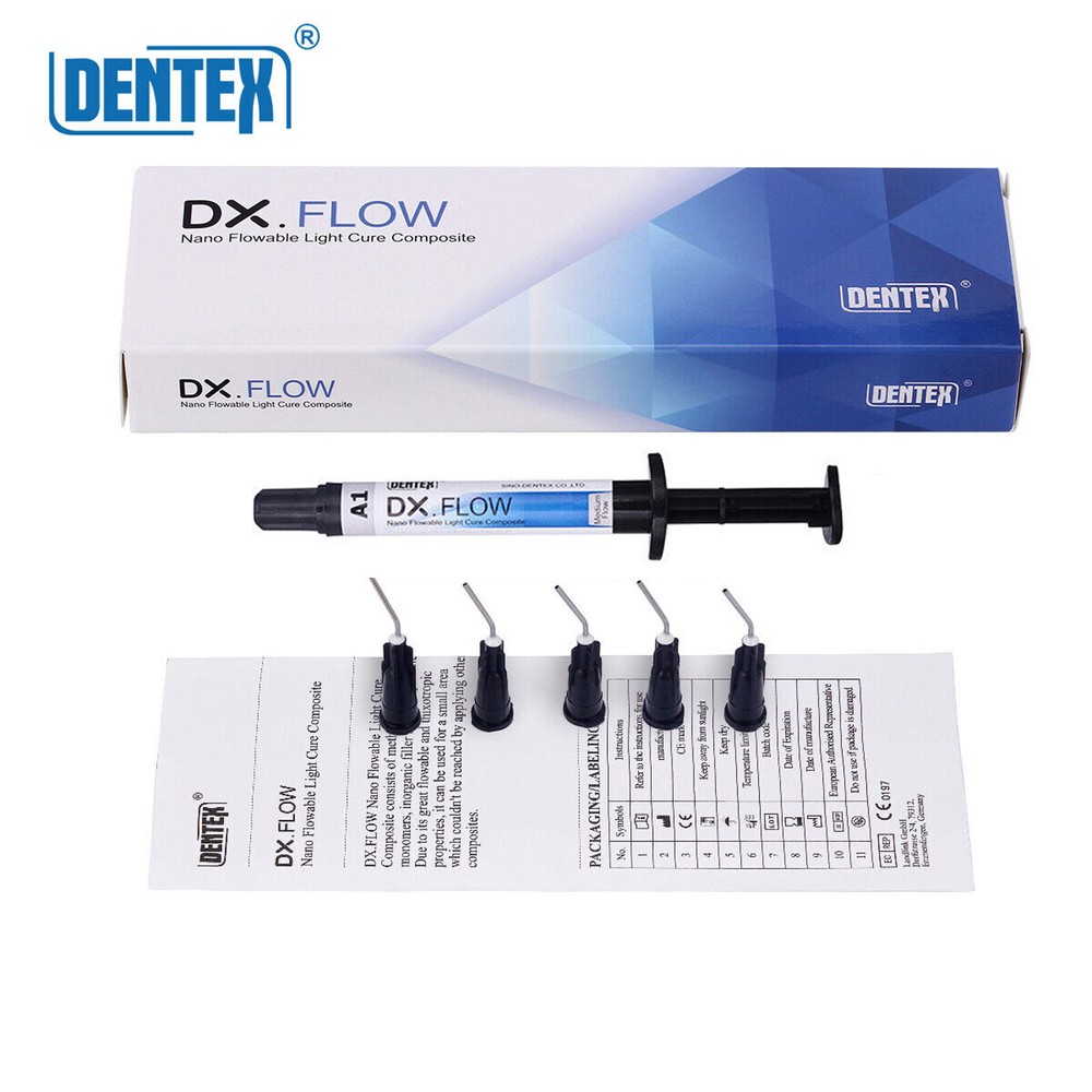 US DENTEX DX.FLOW Dental Flowable Light Cure Composite 3g/Kit Medium Flow