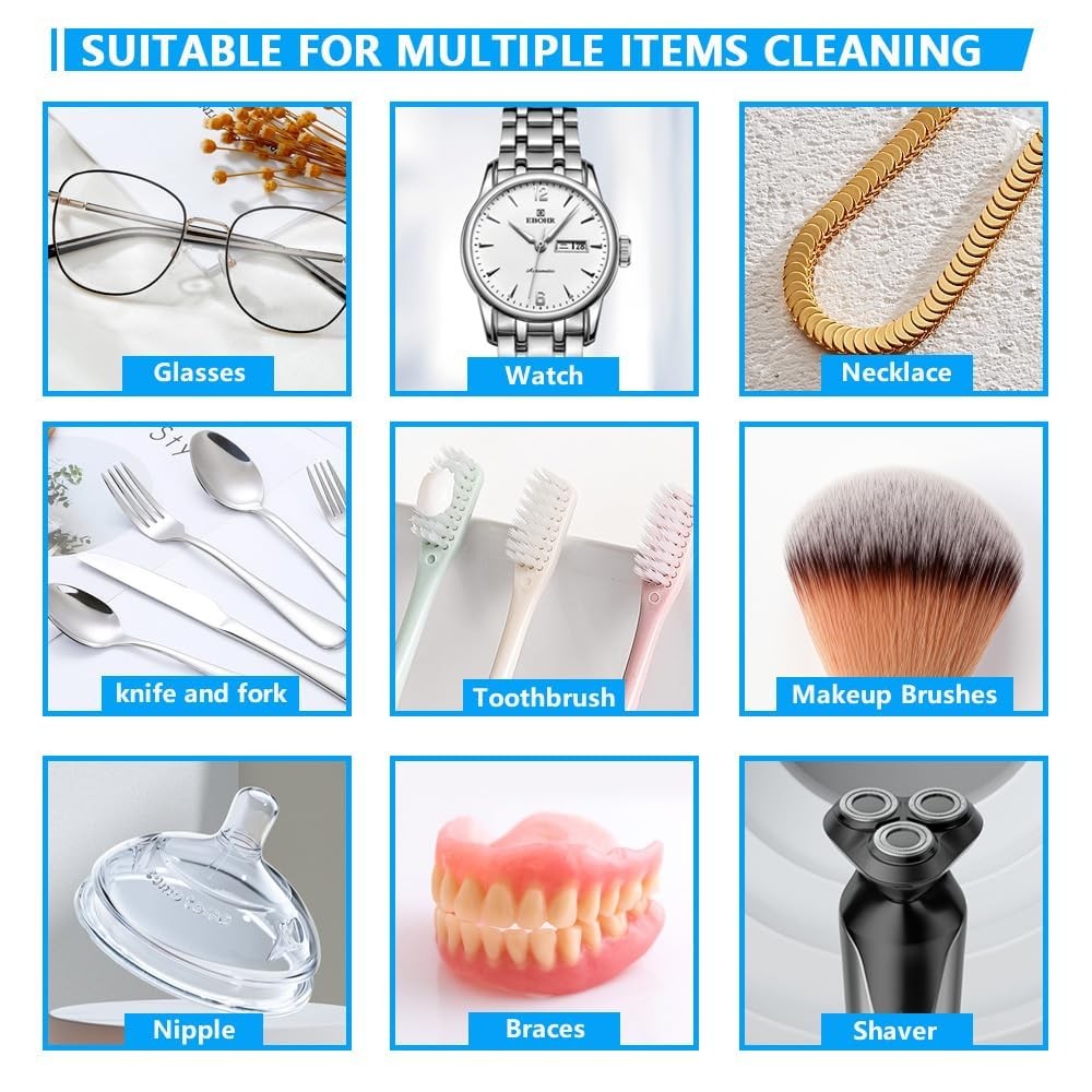 650ml Ultrasonic Retainer Cleaner Machine – 49kHz Dental Pod for Retainers,