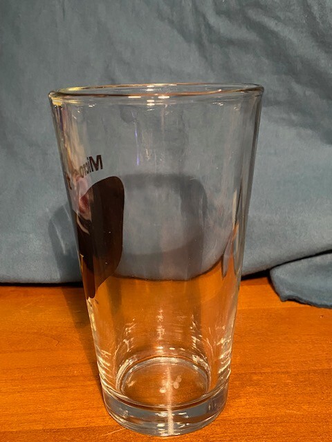 Microsoft webtv logo Pint Glass - MINT 1997 WebTV
