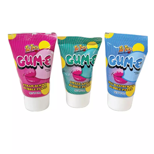Tubes Too Tarts Assorted Fruit Gum-E Bubble Paste Candy 1.2oz , 12x (Full Box)