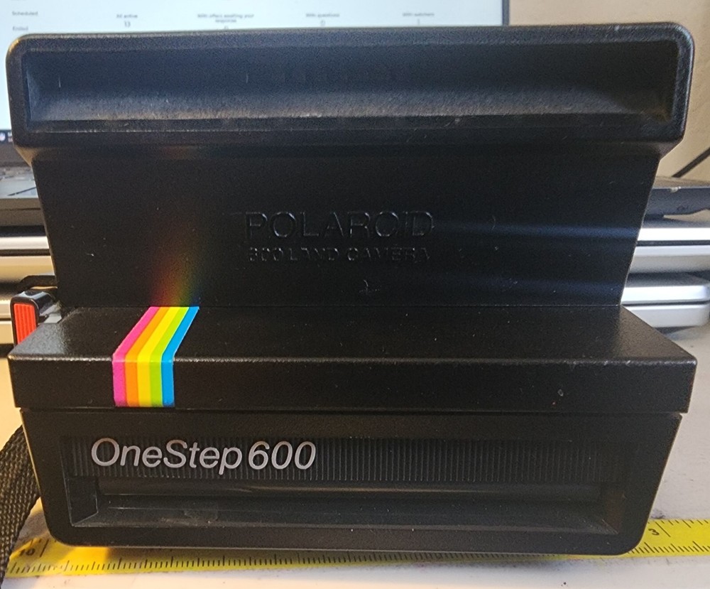 Vintage Polaroid One Step Flash 600 Camera "RAINBOW STRIPE"