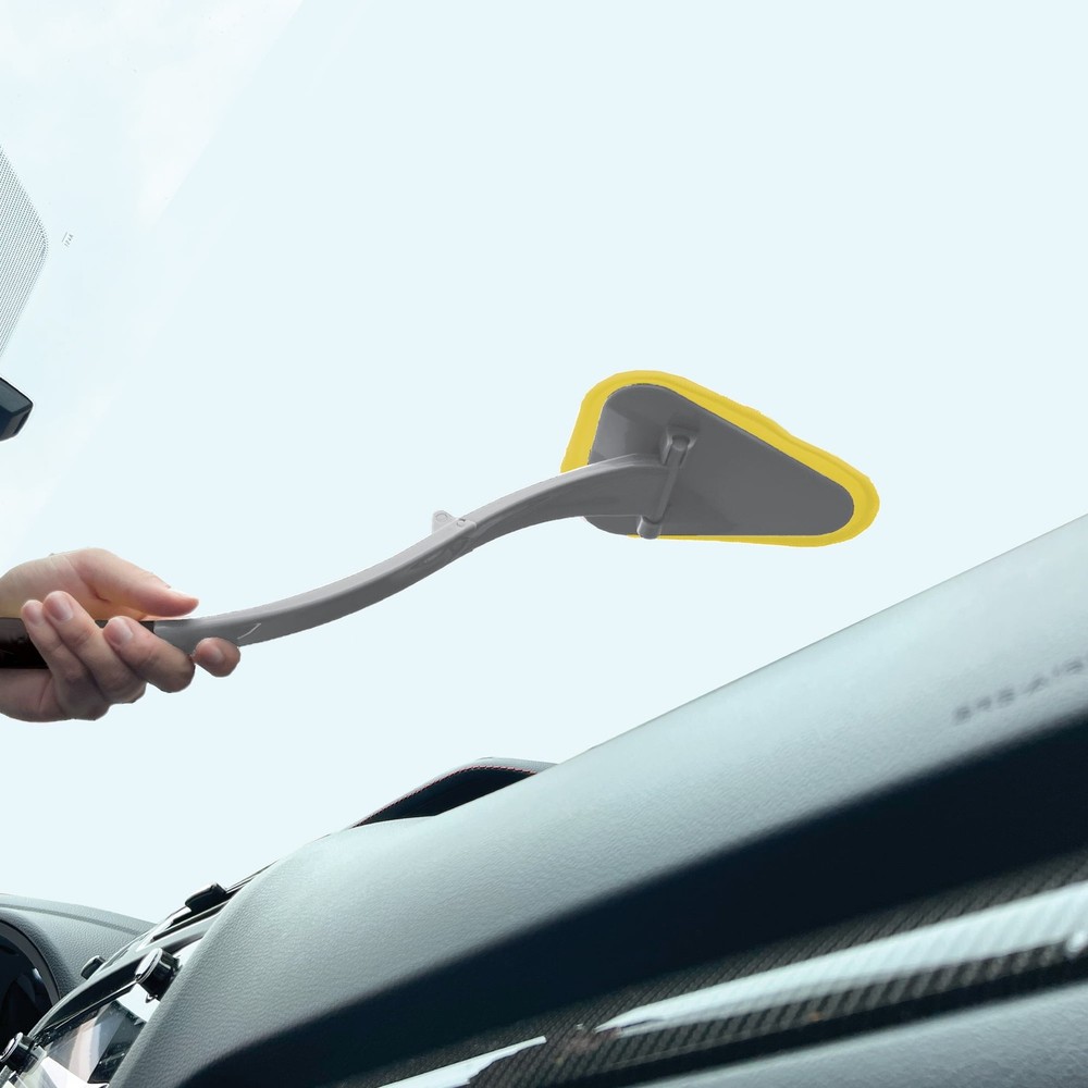 Auto Drive Reusable Microfiber Windshield Cleaner Tool, Foldable Handle 19"