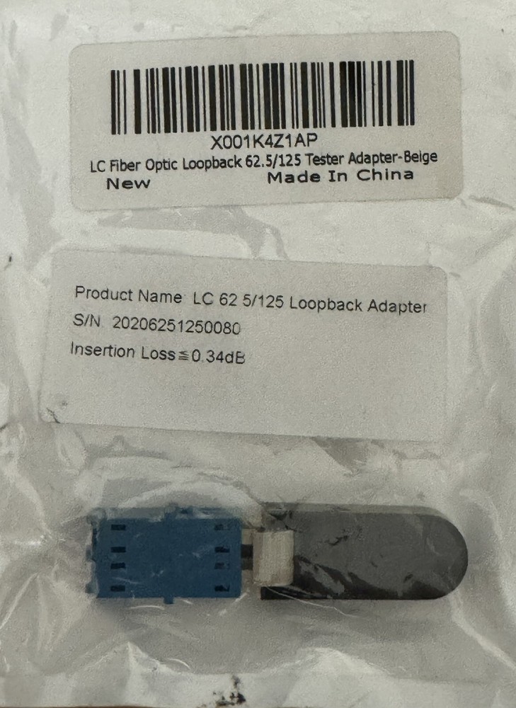 LC 62.5/125 Loopback Adapter