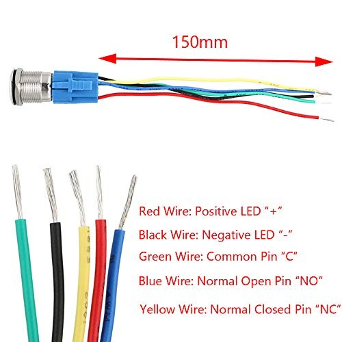 12V Car Vehicle Blue LED Light Headlight Push Button Metal Toggle Switch blue
