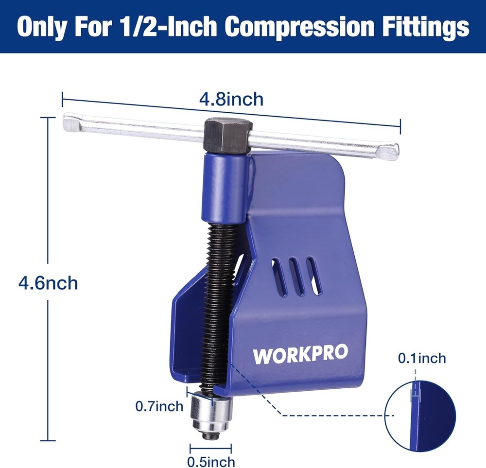 WORKPRO 1/2 Inch Copper Tube Compression Sleeve Puller, Ferrule and Compression