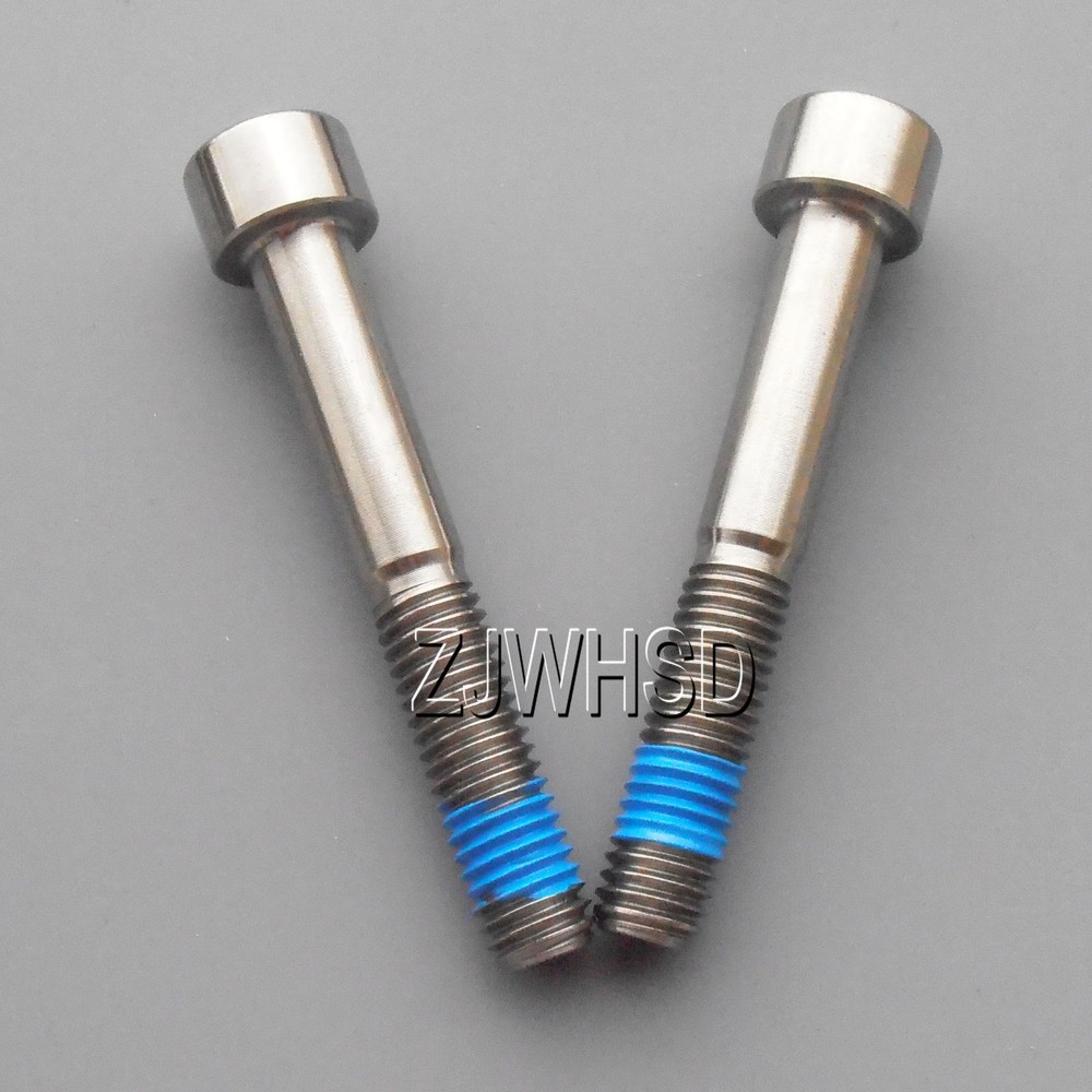 2pcs M8 x 55 mm Ti Titanium Screw Bolt Allen Hex Socket Cap Head + Thread Locker