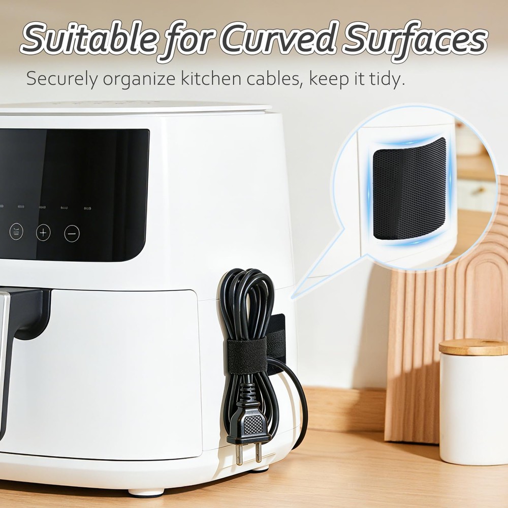 Cable Management Under Desk, Detachable Cable Straps Heavy Duty Hook and Loop...