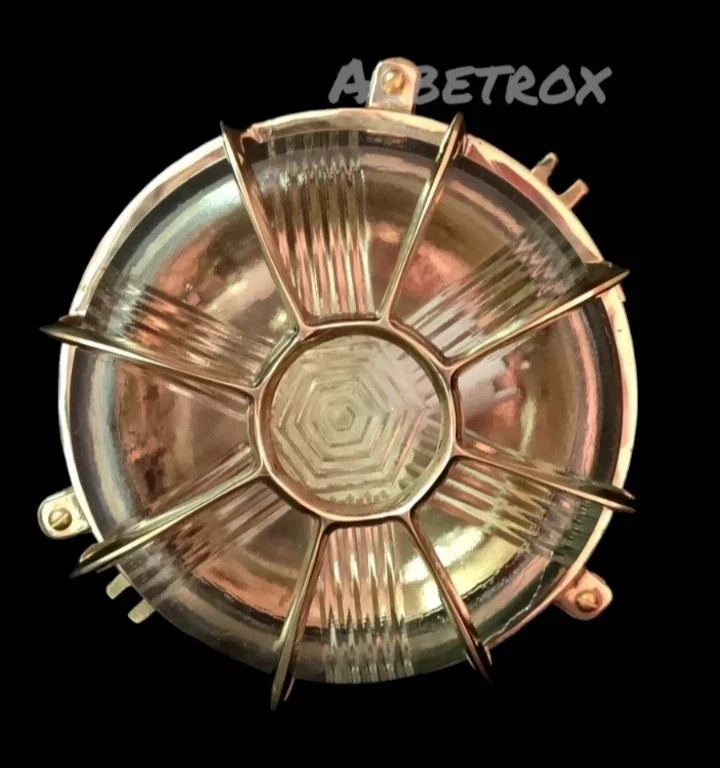 Nautical Brass Marine Passageway Bulkhead Deck Ship Antique Light 2pc