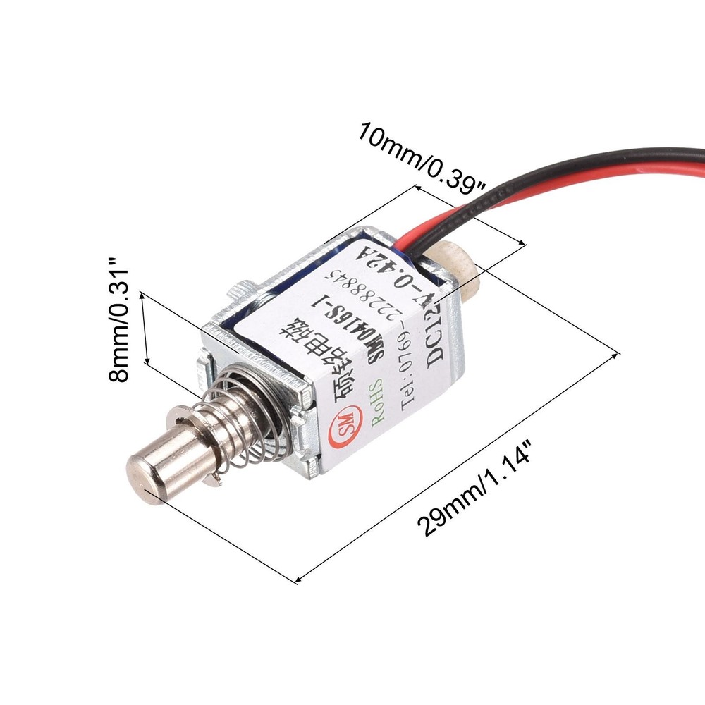 Mini Electromagnetic Solenoid Push Pull Type DC12V 0.42A,