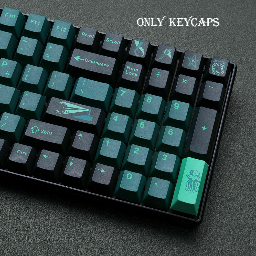 DIY Evil Cthulhu Theme Keycap Terror Below PBT Cherry Profile 129 Key For MX