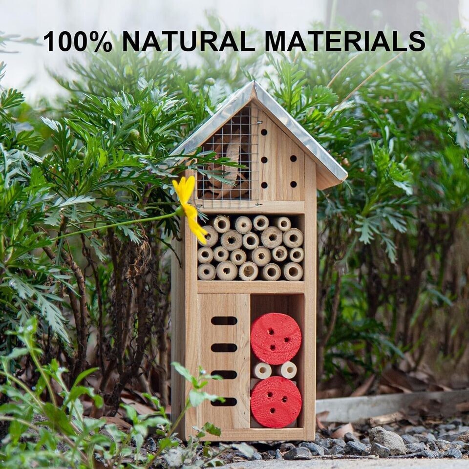 CARTMAN 3 Floor Hanging Insect House for Gardens, Bee, Butterfly, Ladybirds, Bug