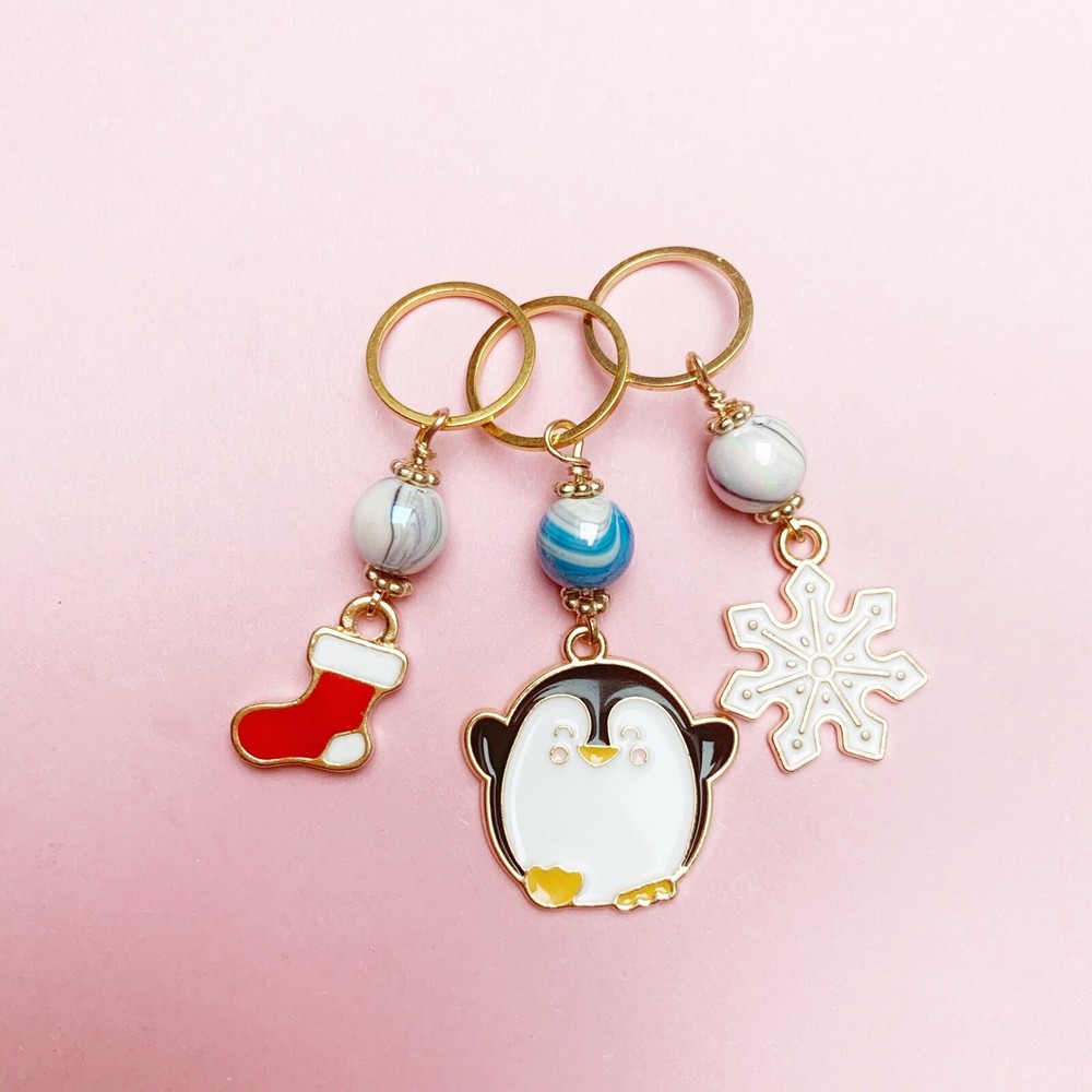 Christmas Stitch Markers For Knitting