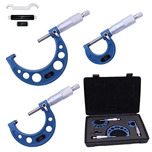 BEGOOTION 0-3" Outside Micrometer Set, 3PCS Set
