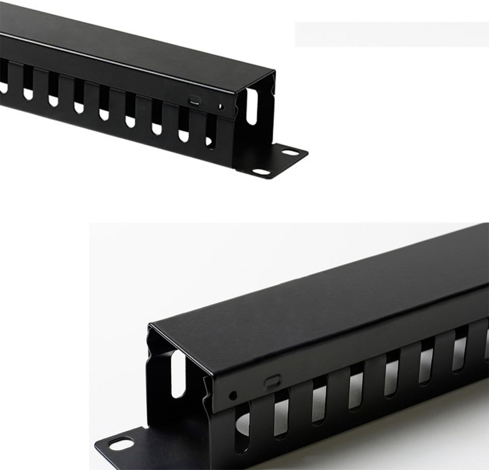 19 Inch 1U Cable Management Horizontal Cable Rack Mount Manager with mounting...