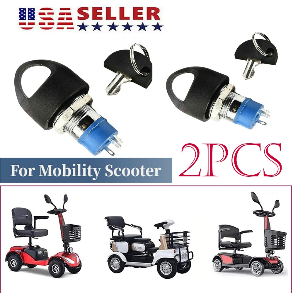 Mobility Scooter Spare Start On/Off Ignition Switch 2 Keys Replacement For PRIDE