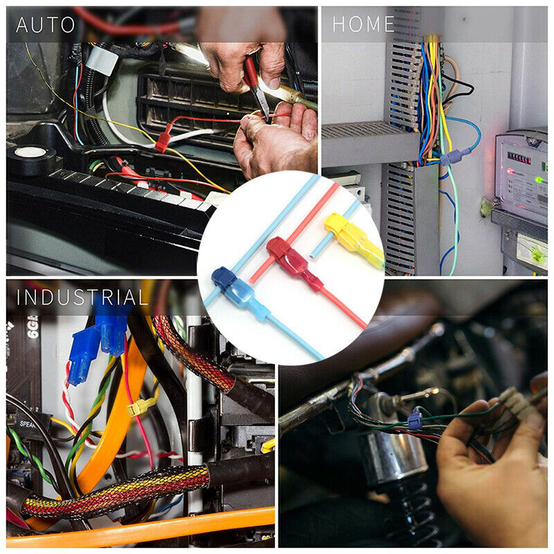 240/60Pcs T-Taps Wire Terminal Connectors Insulated 22-10 AWG Quick Splice Kit