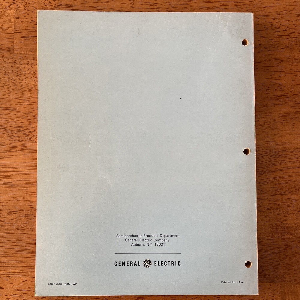 GE General Electric Electronic Data Library Thyristors Rectifiers 1982 Book
