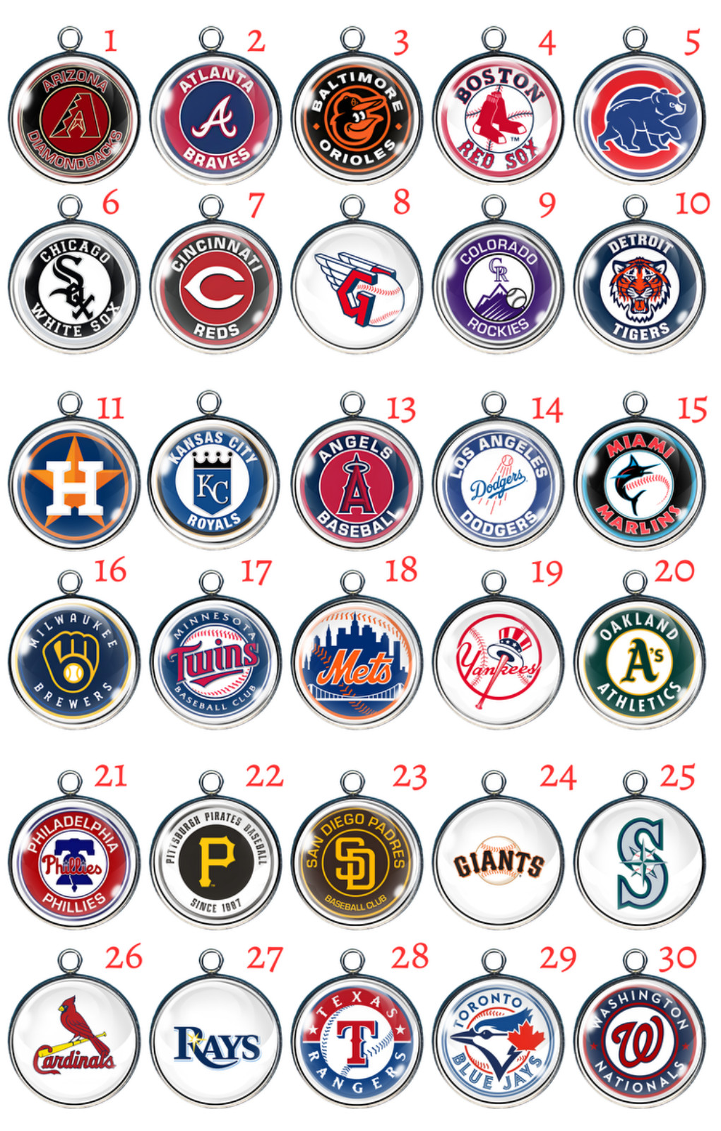 Baseball (More)  Glass Cabochon Charms