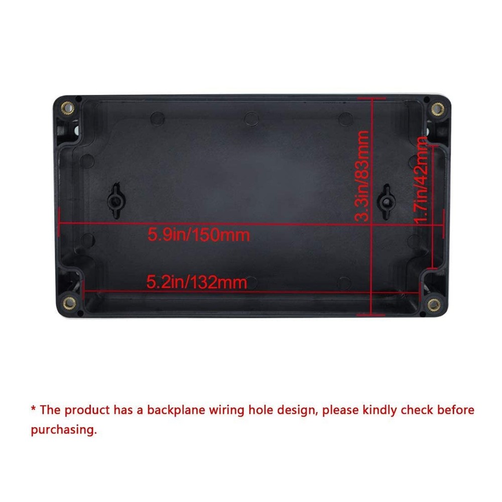 LeMotech Project Box ABS Plastic Junction IP65 6.2"x 3.5"x 2.4", 1 pack