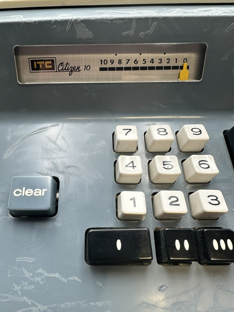 Vntg Citizen CA-10 Calculator Electric Adding Machine Tested Case Cover Manuals