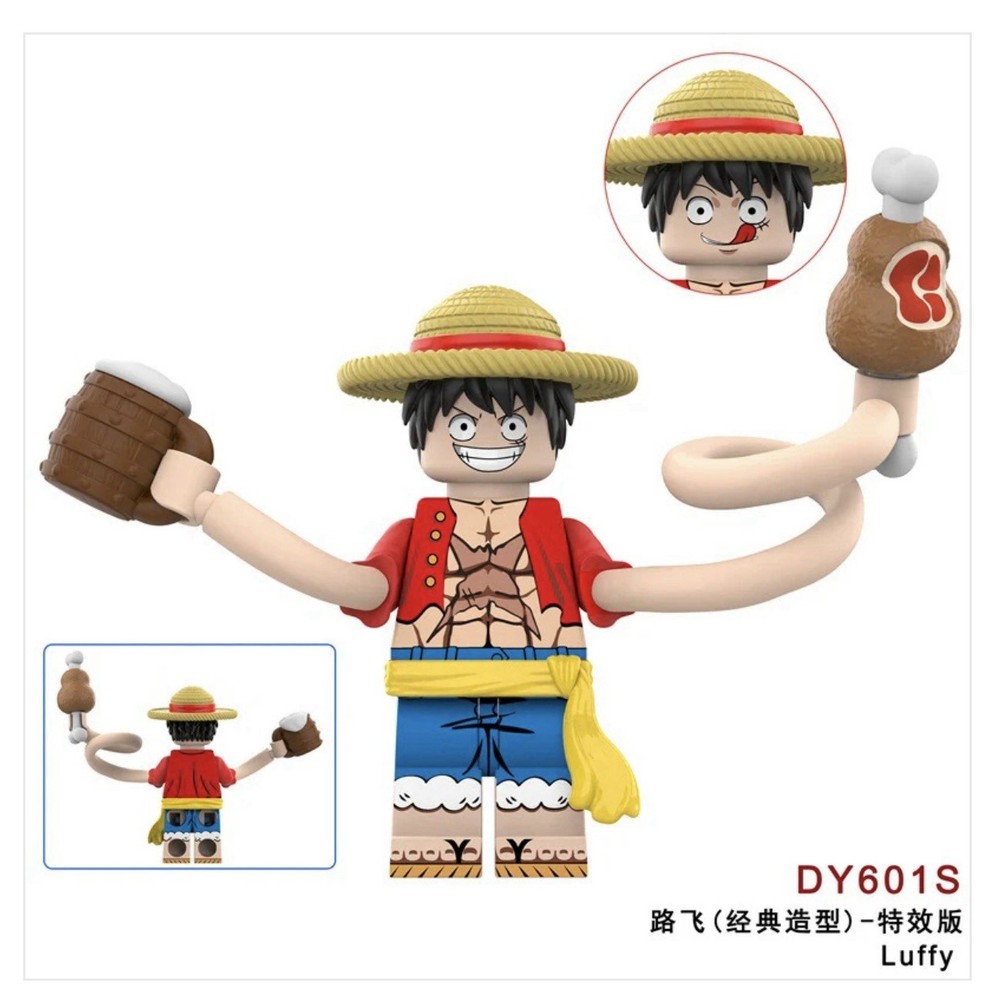 2 inch Custom, Luffy  Miniature Figure with Base, New/Mint