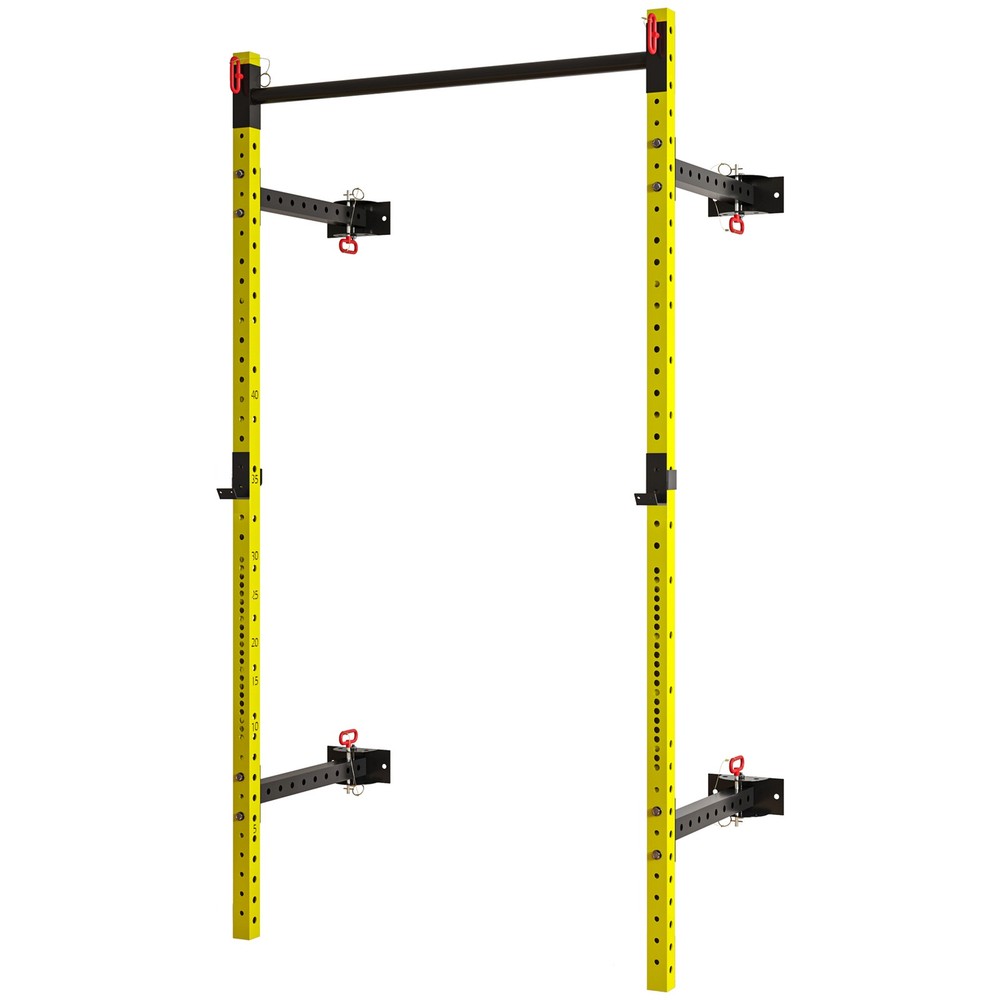 Folding Squat Rack with Pull Up Bar Wall Mounted and Adjustable Power Rack