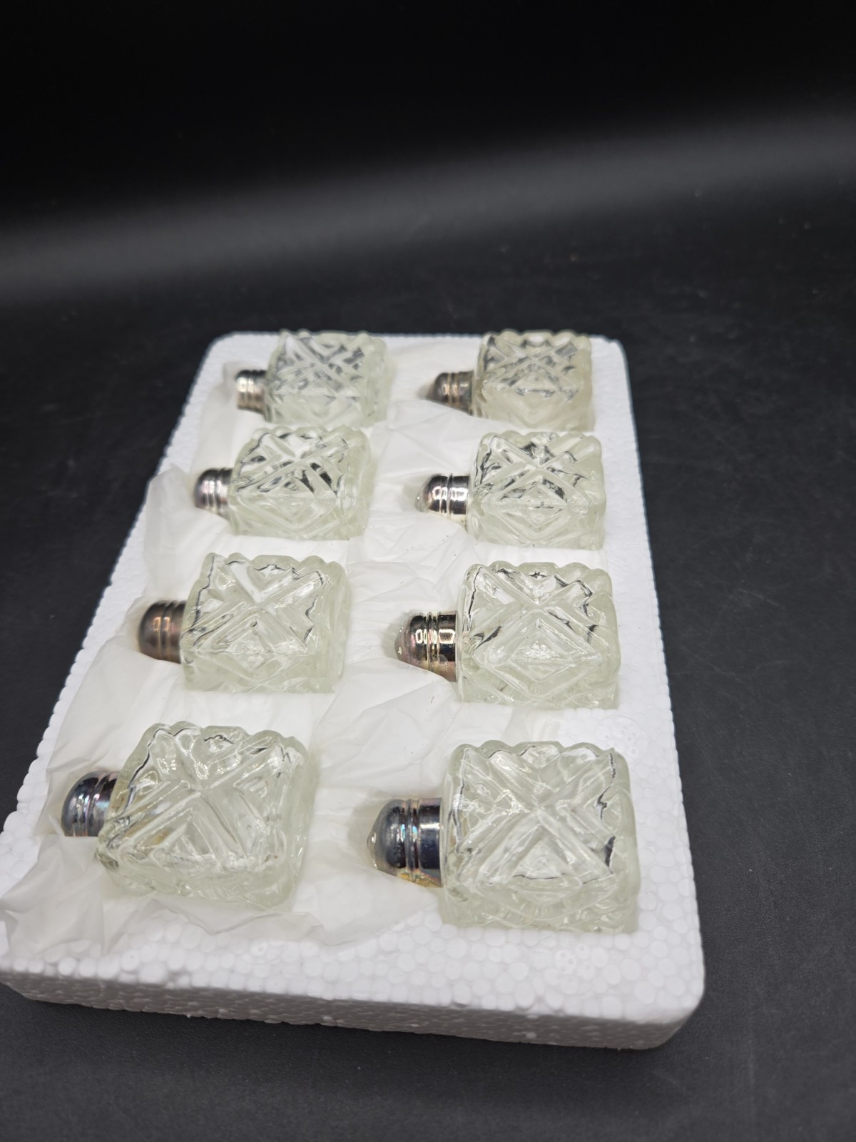 Vintage Individual Miniature Salt Pepper Shakers Silverplate Glass