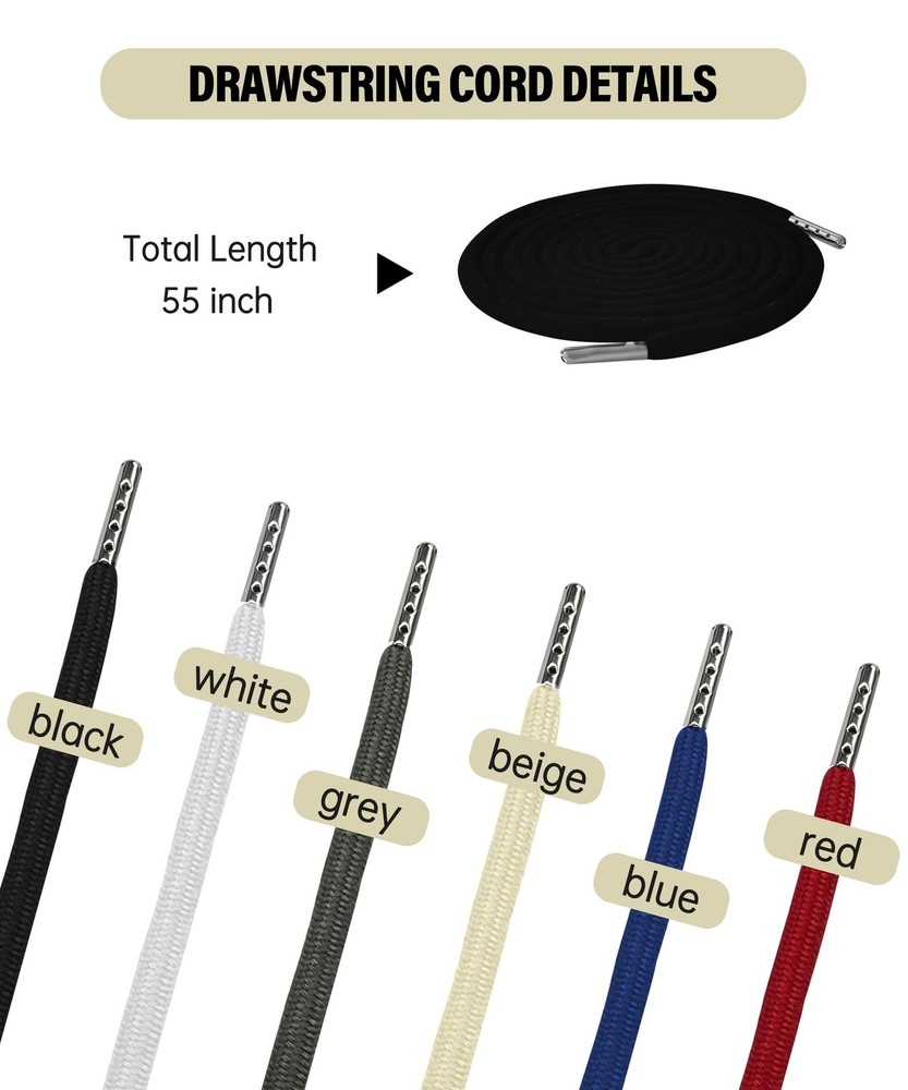 Serobela 55 Inch Drawstring Replacement Cords with Easy Threader Tool, Replac...