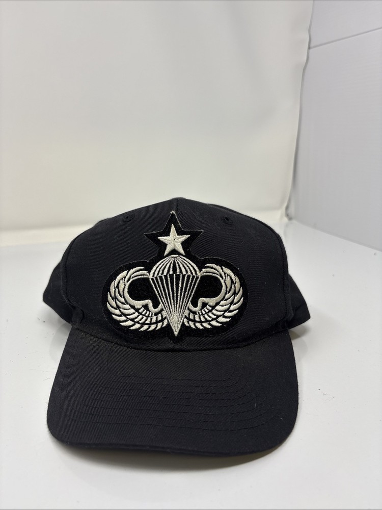 Master Paratrooper Wings Logo Patch Black Baseball Cap Baseball Hat
