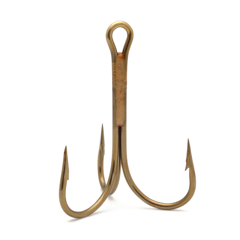 Mustad Treble Hooks 3551-BR, Bronze, Size 8/0, 25 Pack