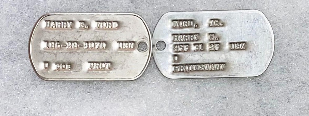 Harry Ford USN Dog Tag Set