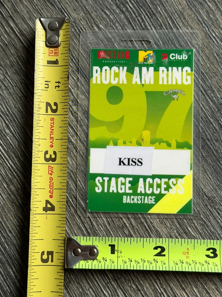 KISS Laminate Pass Reunion Tour Rock Am Ring Concert Vintage Kiss Memorabilia
