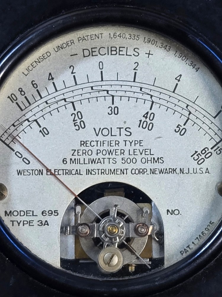 Weston Model 695 Type 3A Power Level Indicator Meter - Untested